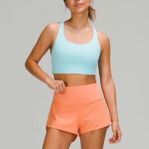 Women Lululemon Energy Bra Long Line *Medium Support B–D Cup Icing Blue Size 6